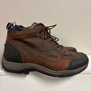 Ariat Men's ATS Terrain Distressed Brown Black Lace Up Waterproof Boots Sz 12EE